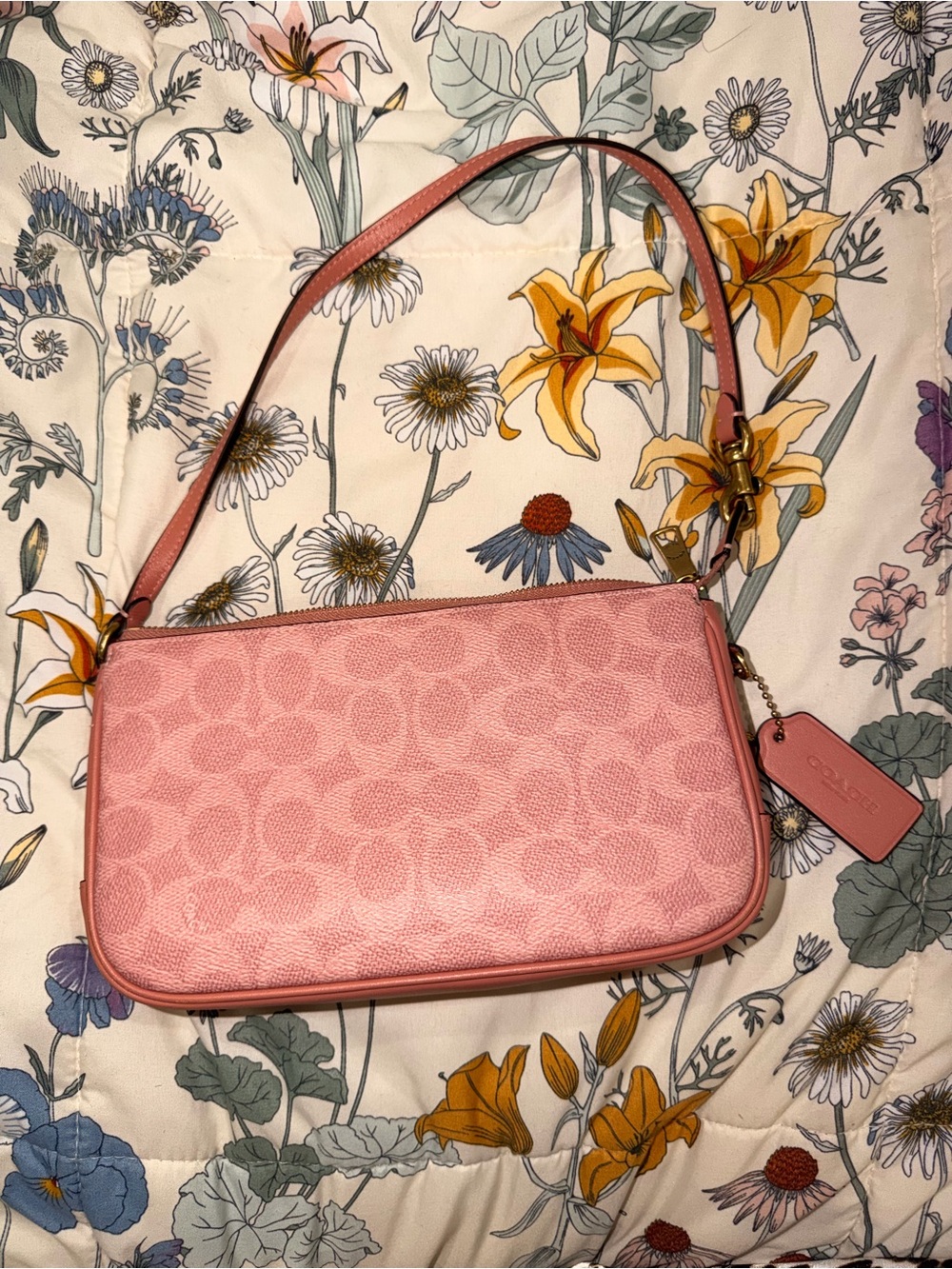 Coach Pink PLAZA BAG Signature Shoulder Bag